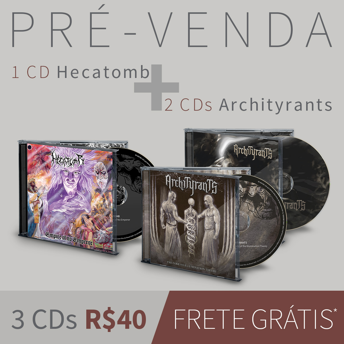 Kits em promoção para os CDs em pré-venda