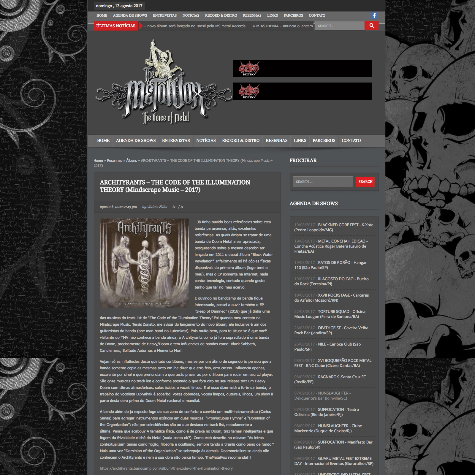 Resenha: ARCHITYRANTS “The Code…” – The MetalVox