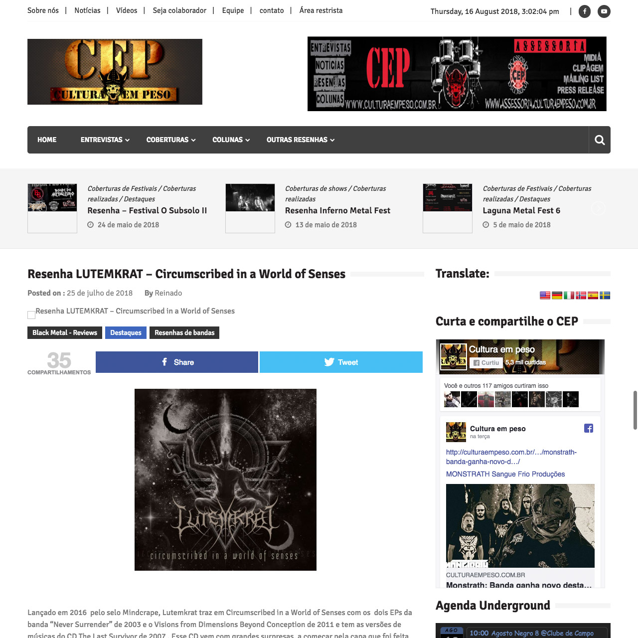 Resenha: LUTEMKRAT “Circumscribed…” – Cultura em Peso